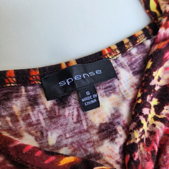 Spense Dress Women Sleeveless Red Brown Floral V-Neck Maxi Sheath Stretch Sz S - Picture 6 of 10